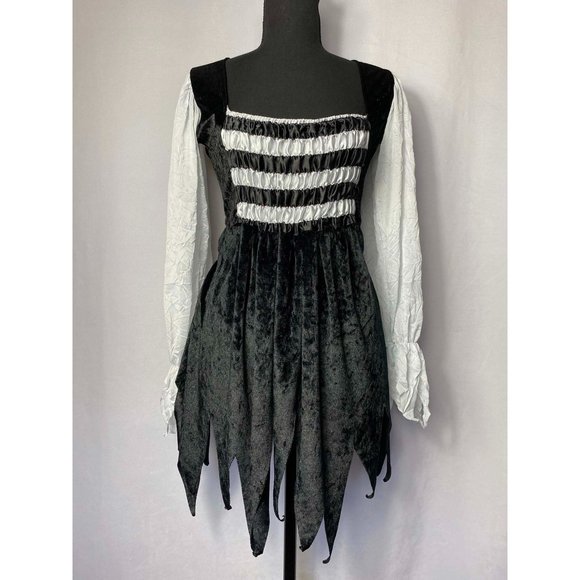 Black and White Pirate Witch Ghoul Sexy Halloween Costume - Picture 1 of 6